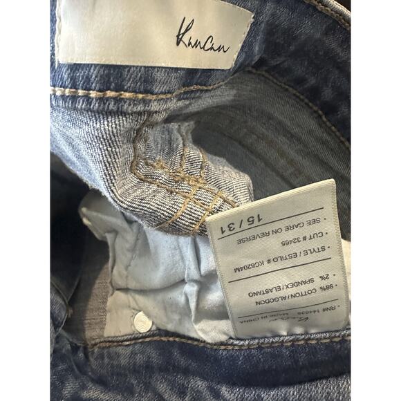 KanCan Distressed Mid Rise Ankle Skinny Jeans Stretch Denim Frayed Hem Size 15 - Picture 11 of 13